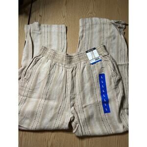 New Women’s Briggs Linen Rayon Casual Pants Beige Khaki size Large